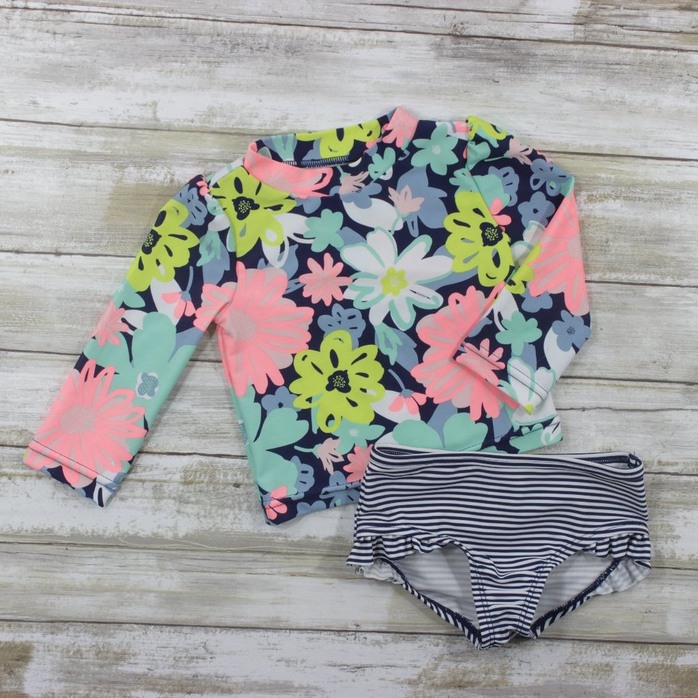 Just One You by Carter's Navy Floral Bathing Suit, 2 Piece Set, 6M